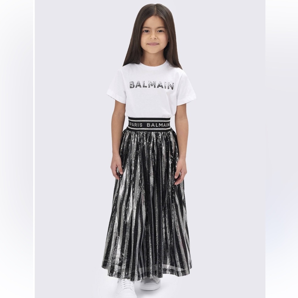 Balmain Girls Sequin Boho Maxi Skirt